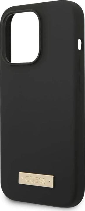 Image du produit Guess GUHMP14LSBPLK iPhone 14 Pro 6,1" czarny/black hard case Silicone Logo Plate MagSafe (Apple iPhone 14 Pro)