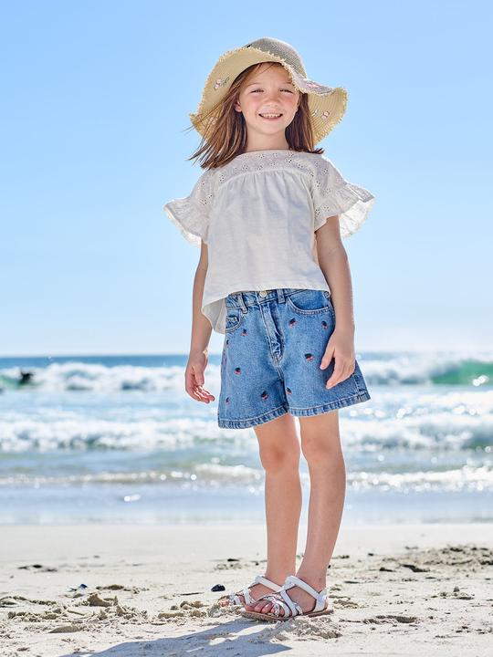 Image du produit Vertbaudet Shorts mit Stickereien Mädchen (104)