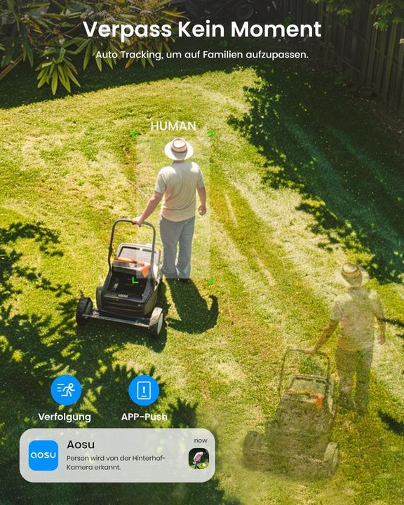 Actual product image Aosu 2K Solar Überwachungskamera mit 360°-Sicht (2304 x 1296 Pixels)
