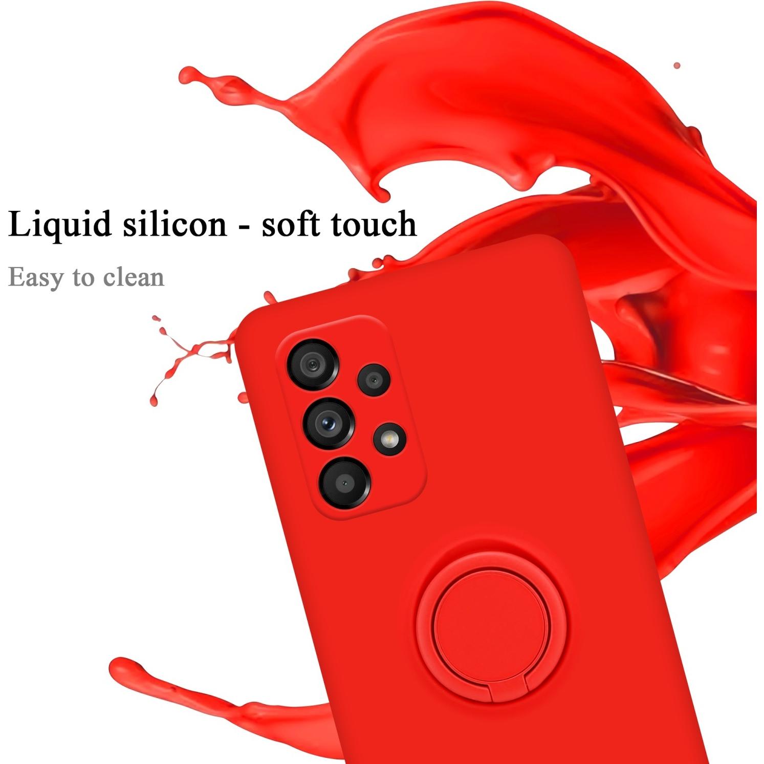 Thumbnail - Cadorabo TPU Liquid Ring Silicone Case Hülle für Samsung Galaxy A53 5G (Samsung Galaxy A53 5G), Smartphone Hülle, Rot