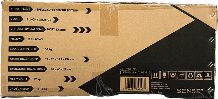 Produktbild Sense Fotel SENSE7 Spellcaster materiałowy Senshi Edition czarny