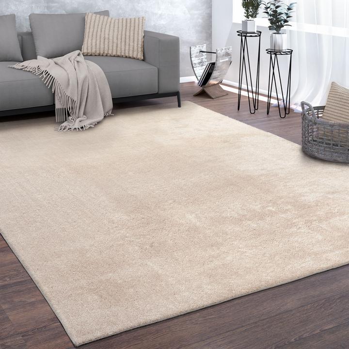 Produktbild Paco Home Teppich Weich Super Soft Wohnzimmer Dunkel-Beige - 140x200 (140x200 cm)