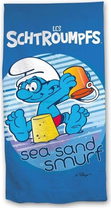 Produktbild Aymax Smurfen Sea Sand Badetuch 70 x 140 cm Polyester (140 x 70 cm)