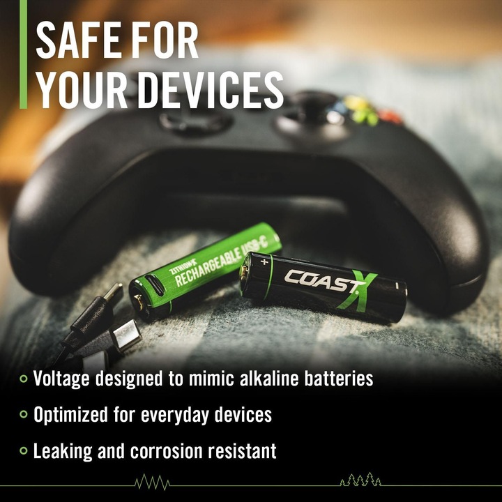 Actual product image Coast Zithion-X AA USB-C (4 pcs., AA, 2400 mAh)