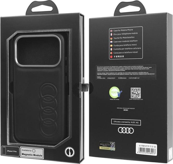 Actual product image Audi Case TT Synthetic Leather MagSafe for iPhone 17 Pro black (Apple iPhone 17 Pro)