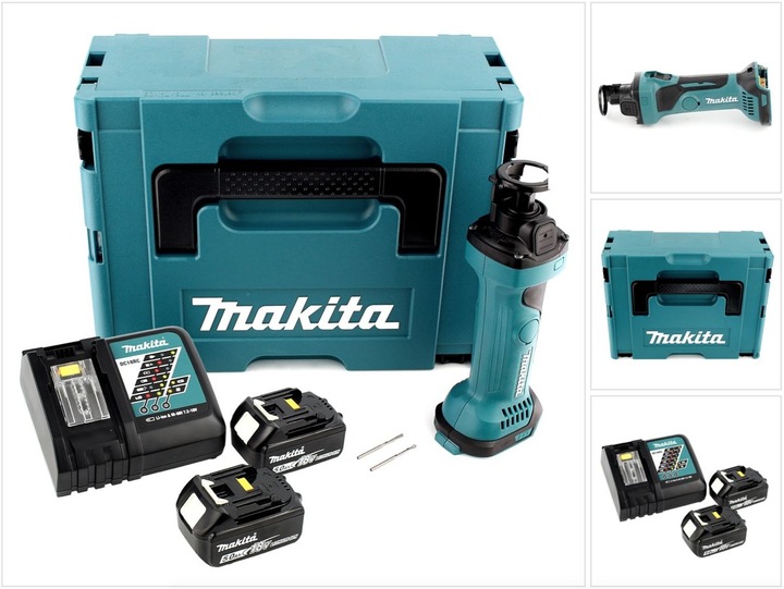 Actual product image Makita DCO 180 RTJ Battery Rotary Cutter 18V + 2x Battery 5,0Ah + Charger + Makpac