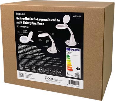 Produktbild LogiLink lupenleuchte für den schreibtisch 3 & 12 dioptrien