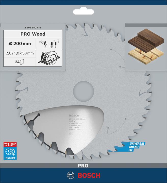 Produktbild Bosch Professional Zubehör PRO Wood Kreissägeblatt, 200 x 2.8 x 30 mm