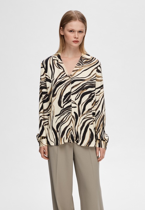 Actual product image Selected Femme Satin Print Hemd (40)