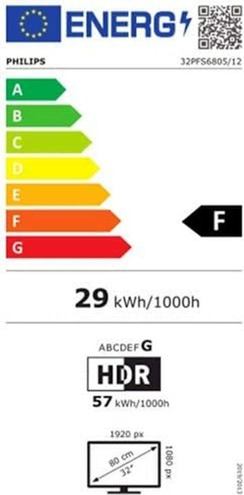 Energy Label Philips 32PFS6805 (32", PFS6805, LCD, Full HD, 2020)