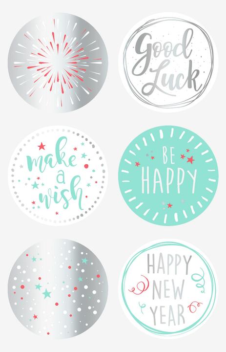 Produktbild Heyda Geschenke-Sticker "Good Luck", Durchmesser: 40 mm aus Papier, mit Hochglanzeffekt