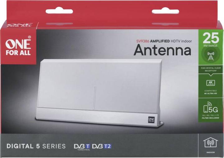 Image du produit One for All DVB-T2 Alu STAND Antenne 5G blanche (Antenne d'intérieur, DVB-T / -T2)
