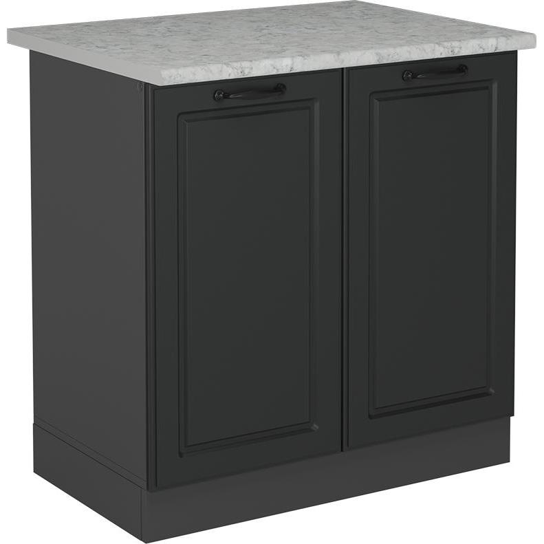 Vicco, Regal, Küchenunterschrank R-Line, Anthrazit Landhaus/Anthrazit, 80 cm AP Marmor