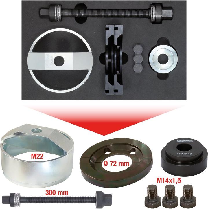 Immagine prodotto KS Tools Set di attrezzi per mozzi ruota compatti, 9 pezzi.