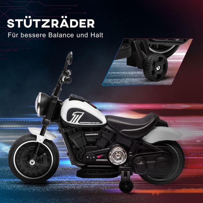 Actual product image Swisshandel24 Elektro-Kindermotorrad, LED-Scheinwerfer, abnehmbare Stützräder, bequemer Sitz, Rot/Schwarz (6 V)