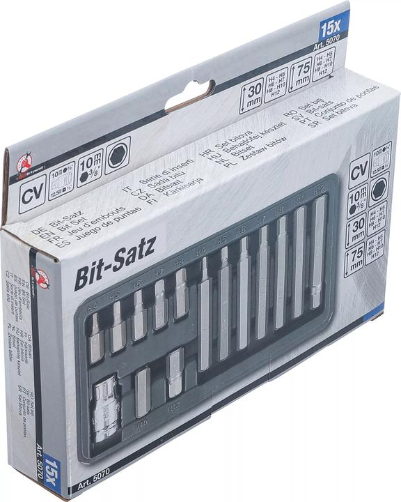 Actual product image BGS Bit Set 10 mm (3/8") Drive internal Hexagon 15 pcs. (Allen screw)