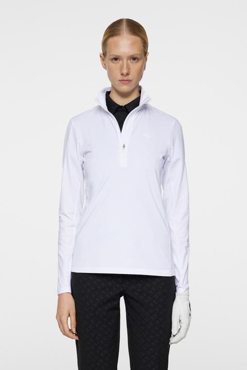 Produktbild J. Lindeberg Lauryn Quarter Zip Mid Layer Damen Weiss (S)