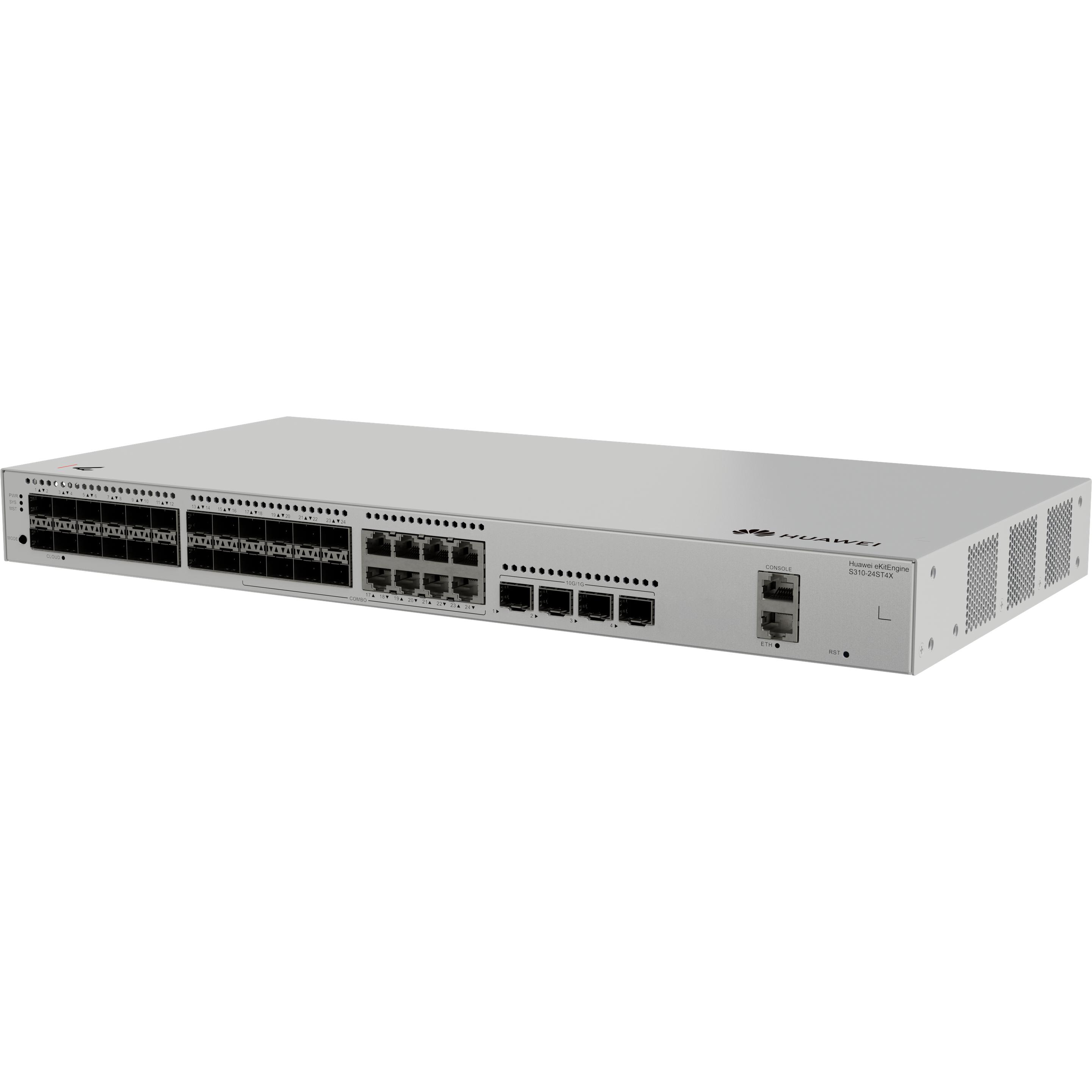 Huawei S310-24ST4X 24xGE SFP ports 8 of which are dual-purpose 10/100/1000 or SFP 4x10GE SFP+ ports 