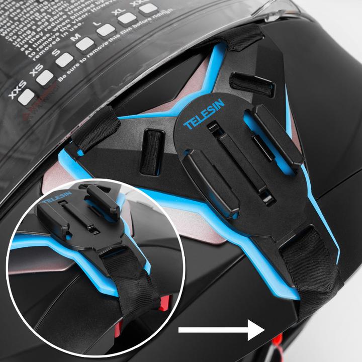 Productafbeelding Telesin Motorfietshelm kin + J-haak bevestiging voor sportcamera's (GP-HBM-MT7)