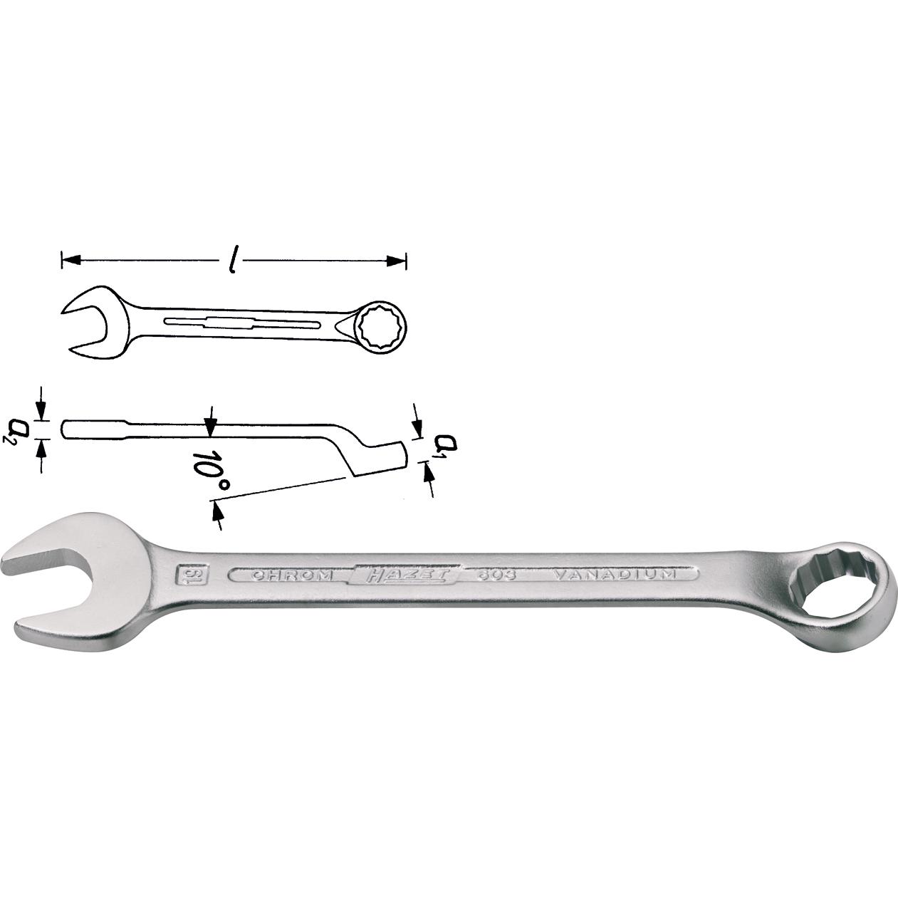 HAZET, Schraubenschlüssel, Ring-Maulschlüssel 603-9 ∙ Aussen Sechskant Profil ∙ 9 mm (9 mm)