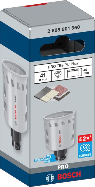 Produktbild Bosch Professional Zubehör PRO Tile PC Plus Lochsäge, 41 mm, HS (41 Millimeter)