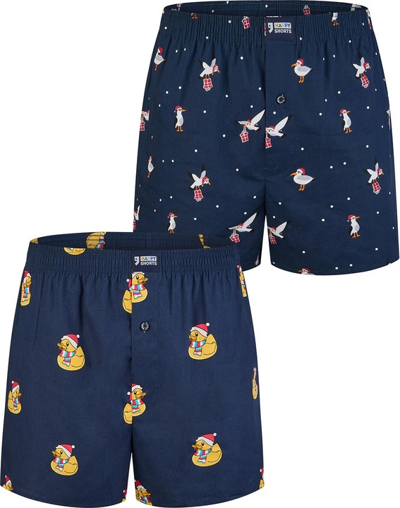 Produktbild Happy shorts Boxer X-mas Shorts, Geschenk, Weihnachten, Motiv (M, 2er Pack)