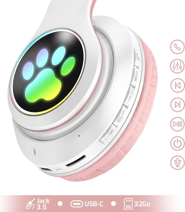 Produktbild Avizar Bluetooth Kinderkopfhörer Katzenohren
