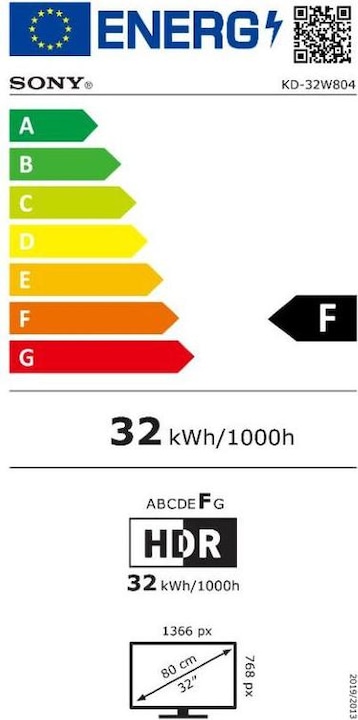 Energie-Label Sony KD-32W804 (32", W804, LCD, HD ready, 2021)