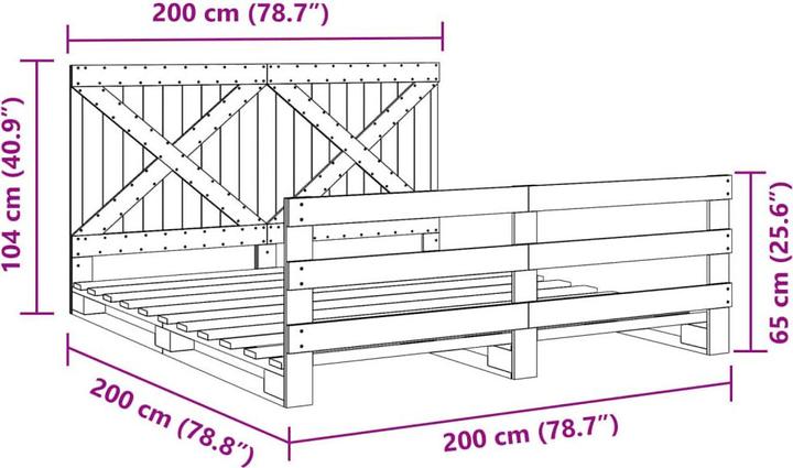 Produktbild vidaXL Bettrahmen (200 x 200 cm)