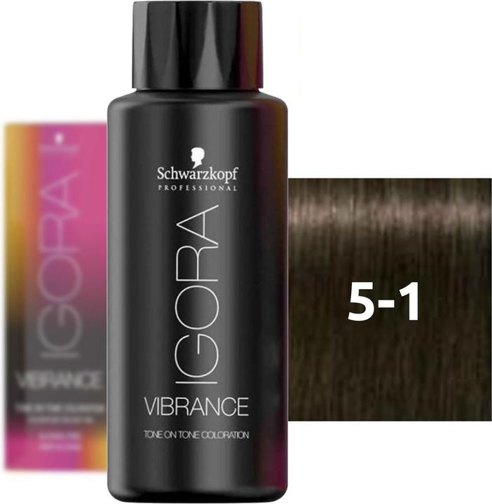 Produktbild Schwarzkopf Igora Vibrance 5-1 Hellbraun Cendré 60 ml (5-1 Hellbraun Cendré)
