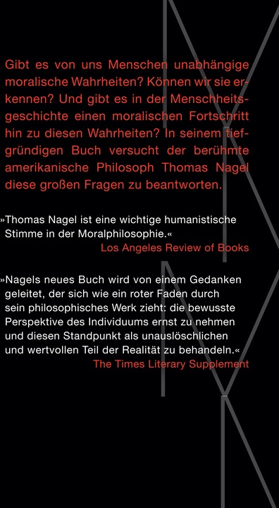 Produktbild Moralische Gefühle, moralische Wirklichkeit, moralischer Fortschritt (Deutsch, Thomas Nagel, 2025)