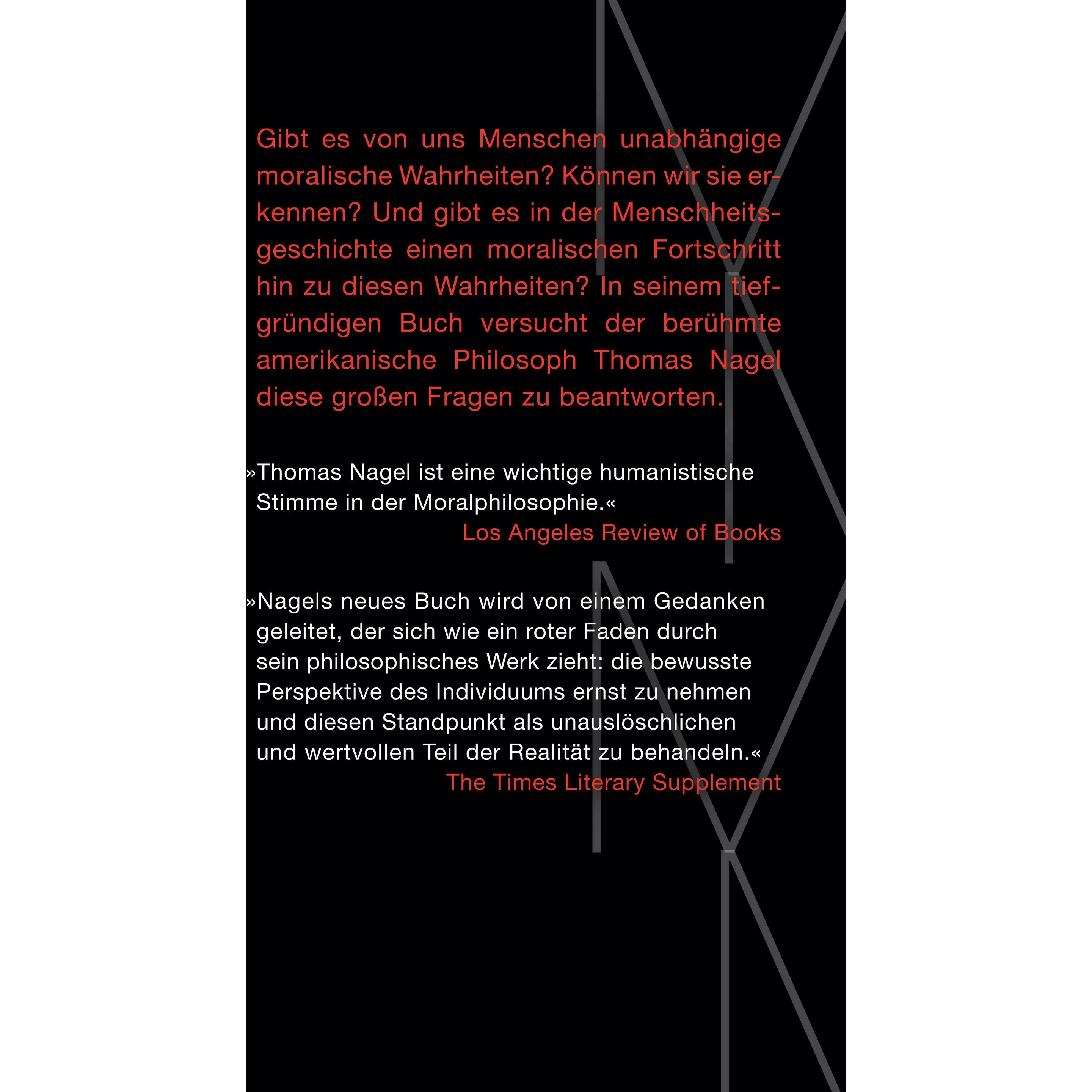 Thumbnail - Moralische Gefühle, moralische Wirklichkeit, moralischer Fortschritt, Sachbücher von Thomas Nagel