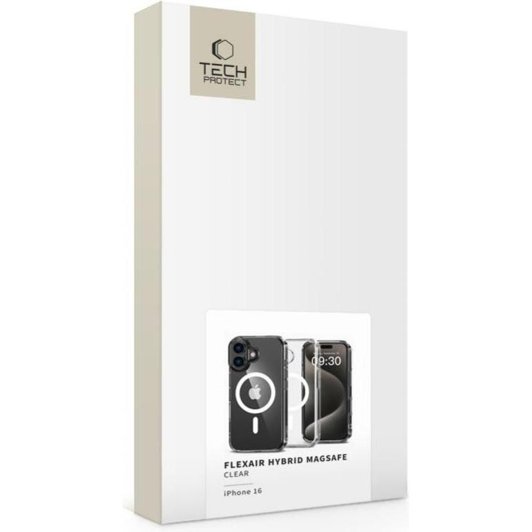 Thumbnail - Tech-Protect FlexAir Hybrid MagSafe iPhone 16 Case - Clear (Apple iPhone 16), Smartphone Hülle, Transparent