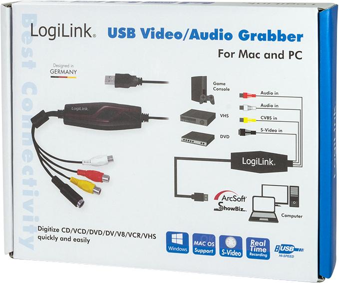 Produktbild LogiLink Video/Audio Grabber (USB 2.0, analoges Fernsehsignal)