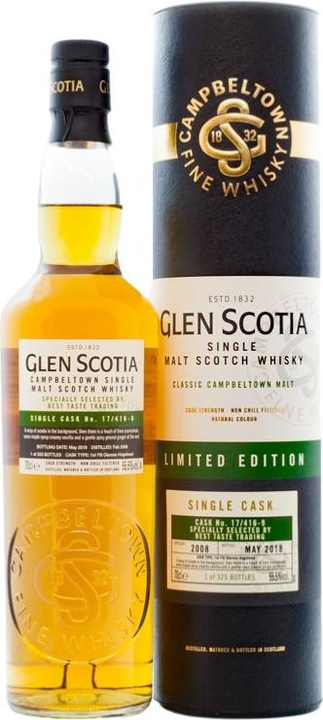 Actual product image Glen Scotia 2008 Cask No. 17/416-9 BTT3 (Scotch whisky)