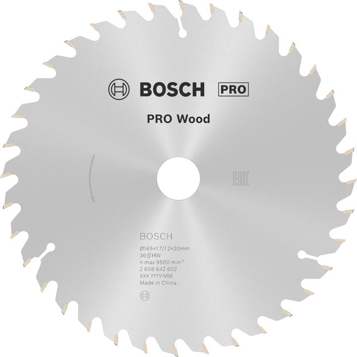 Immagine prodotto Bosch Professional Zubehör Lama per sega circolare PRO Wood, 165 x 1,7 x 20 mm