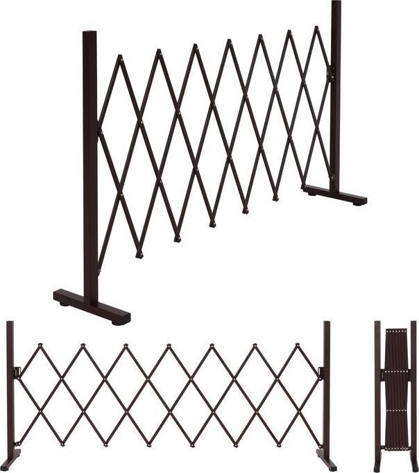 Produktbild Mendler Alu Absperrgitter HWC-K56, ausziehbar schwenkbar Stahl 103x31-200x31cm, braun