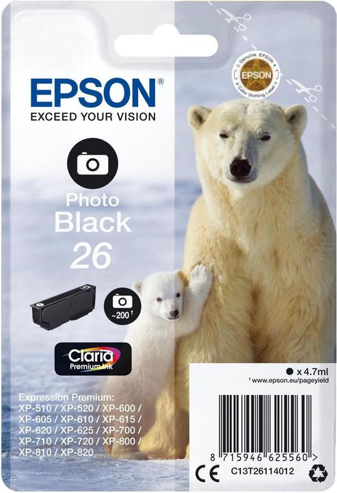 Immagine prodotto Epson Inchiostro Claria Premium Ink Photo Blk 2 (PBK)