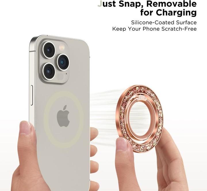 Productafbeelding Tech-Protect MMR200 magnetische houder / ring met MagSafe - roze met kristallen