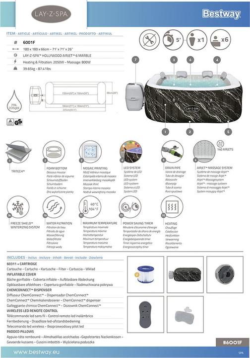 Immagine prodotto Bestway Lay-Z-Spa Hawaii Smart Luxe (6 Persone)