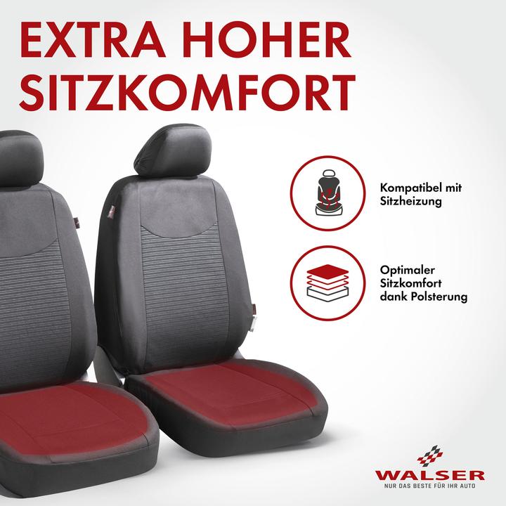 Actual product image Walser Speedway car seat covers with zip, ZIPP-IT seat covers black