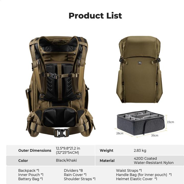Actual product image K&F Concept Star Wander 04 (Photo backpack, 30 l)