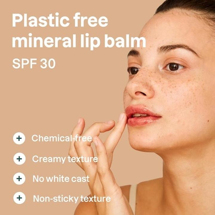 Actual product image Attitude Oceanly Tinted Lip Balm with SPF 30 EWG Verified Plastic-Free (Lip balm)