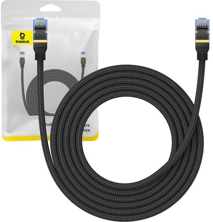 Produktbild Baseus Braided network cable cat.7 Ethernet RJ45, 10Gbps, 3m (black) (S/UTP, CAT7, 3 m)