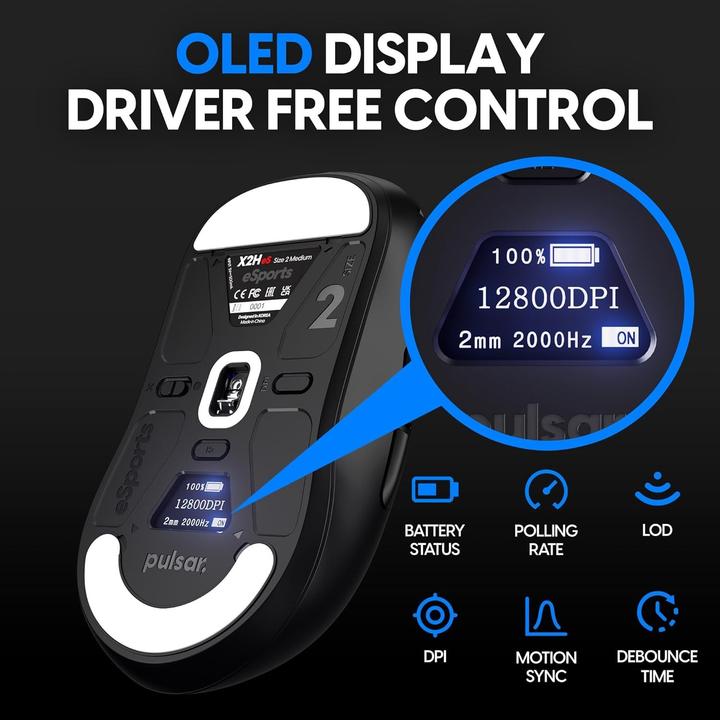 Actual product image Pulsar Gaming Gears X2H eS - Medium Size 2 (Cable, Wireless)