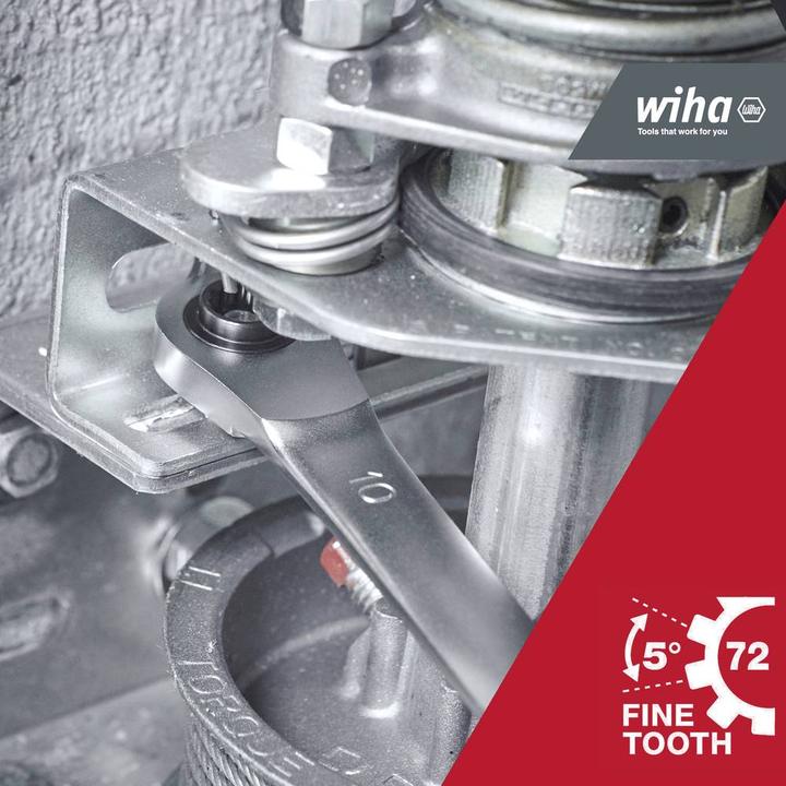 Produktbild Wiha 45421 Doppel-Ratschenringschlüssel 10 - 19 mm (10 mm, 13 mm, 17 mm, 19 mm)