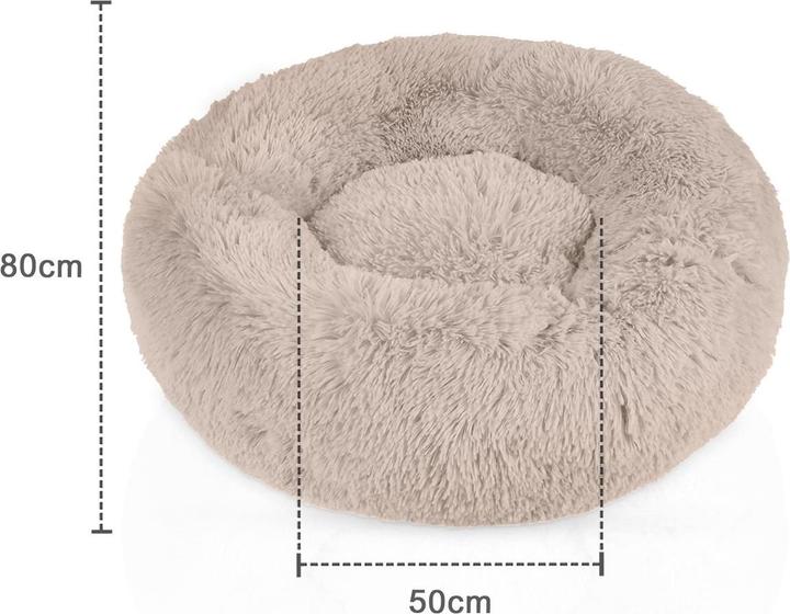 Image du produit Intirilife Lit pour animaux domestiques en beige diamètre 80 cm (Chat, Chien)