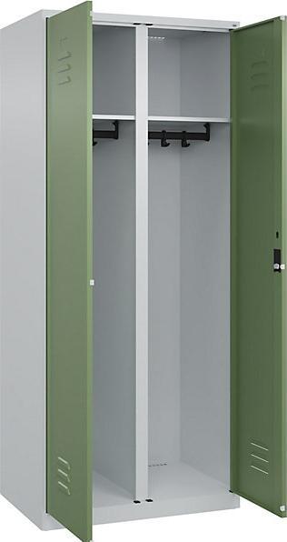 Light grey RAL 7035, Reseda green RAL 6011