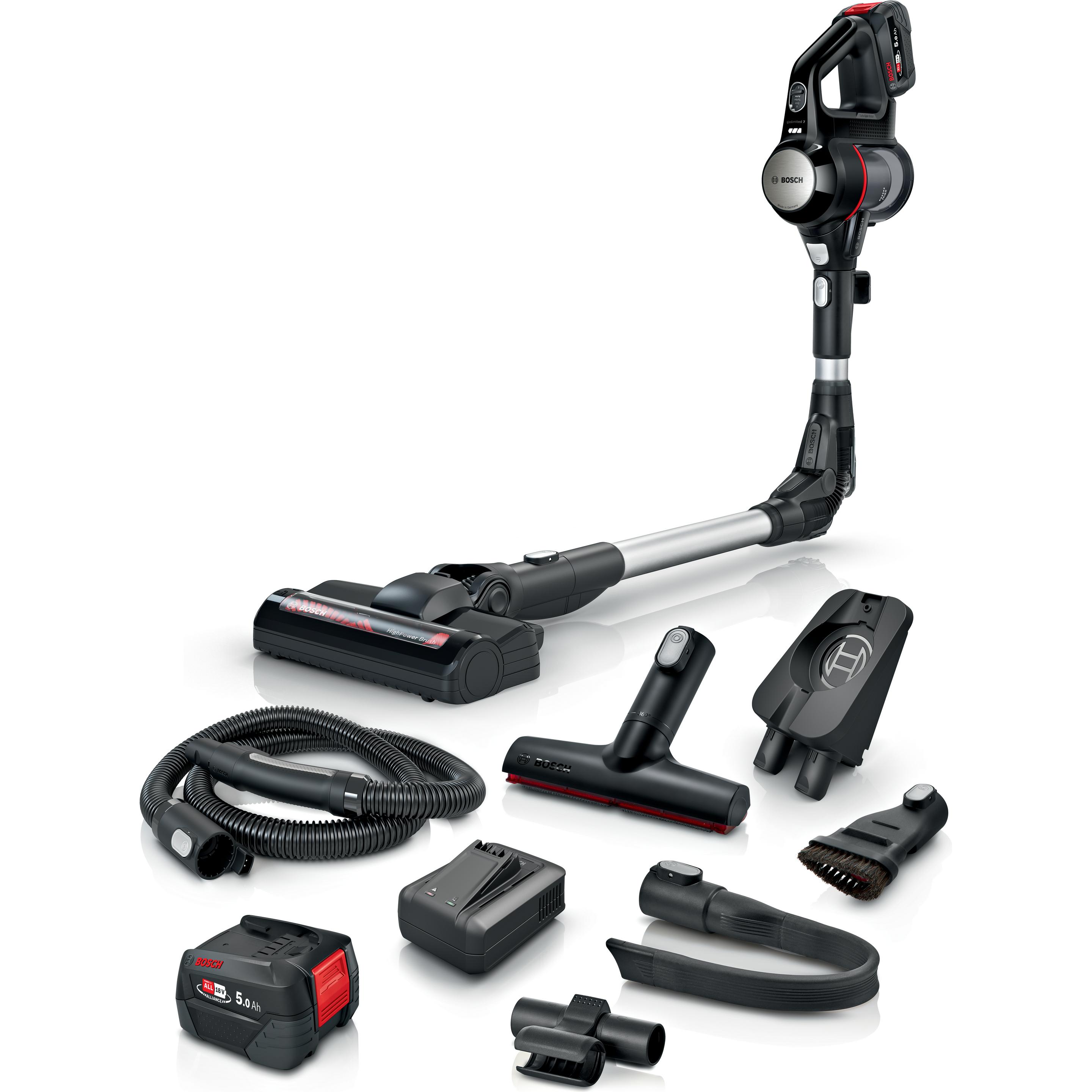 Bosch Hausgeräte Bosch BSS 715 FRSH Unlimited 7 schwarz, Aspirapolvere, Argento, Nero