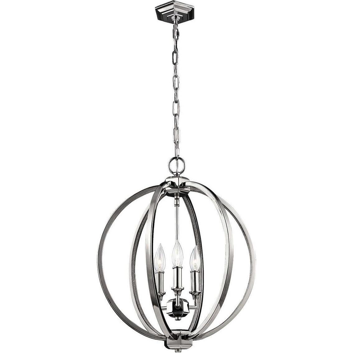 Thumbnail - Elstead Lighting, Pendelleuchte, Corinne Hängeleuchte E14 3-fach 53cm Poliertes Nickel (E14, 5300 lm)
